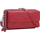 Lanyani RFID Crossbody Wallet Wristlet Purse with Phone Pocket For Women Vegan Leather