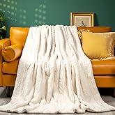 GLORY SEASON Ultra Soft Throw Blanket Warm Comfy Plush Reversible Blankets Fuzzy Cozy Fluffy Blanket for Bed Couch and Living Room Sofa,Chair,50x60 inches