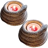 COMZPLIFE Coiled Snake Candlestick Candle Holder, Resin Tealight Candleholder, Serpent Sculpture, Ornament Garden Home Decorations(2Pcs)