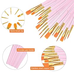Acrylic Paint Brush Set, (20 Packs /200 pcs) Nylon