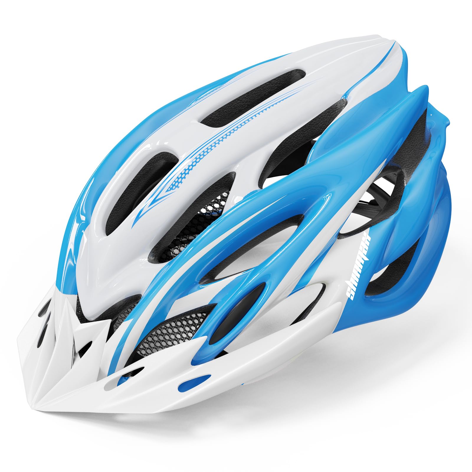 Bike Helmet with LED Light Detachable Visor, Shinmax Adult Bike Helmet Men Women Cycle Helmet Lightweight Adjustable Bicycle helmet for Mountain Road Bike Helmet 57-62CM