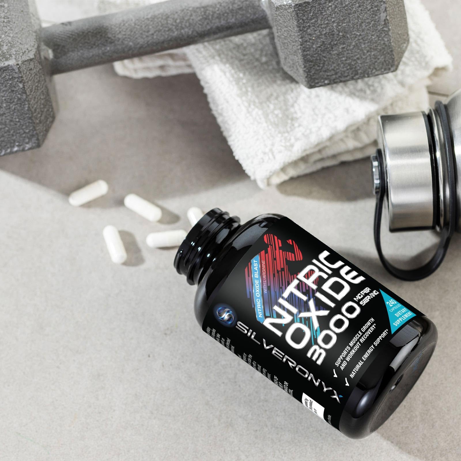 Extra Strength Nitric Oxide Booster 3000mg - 3X Strength L-Arginine AKG & Citrulline Malate - Premium Nitric Booster Natural Energy, Muscle & Heart Support, Bottled in USA Men & Women - 120 Capsules