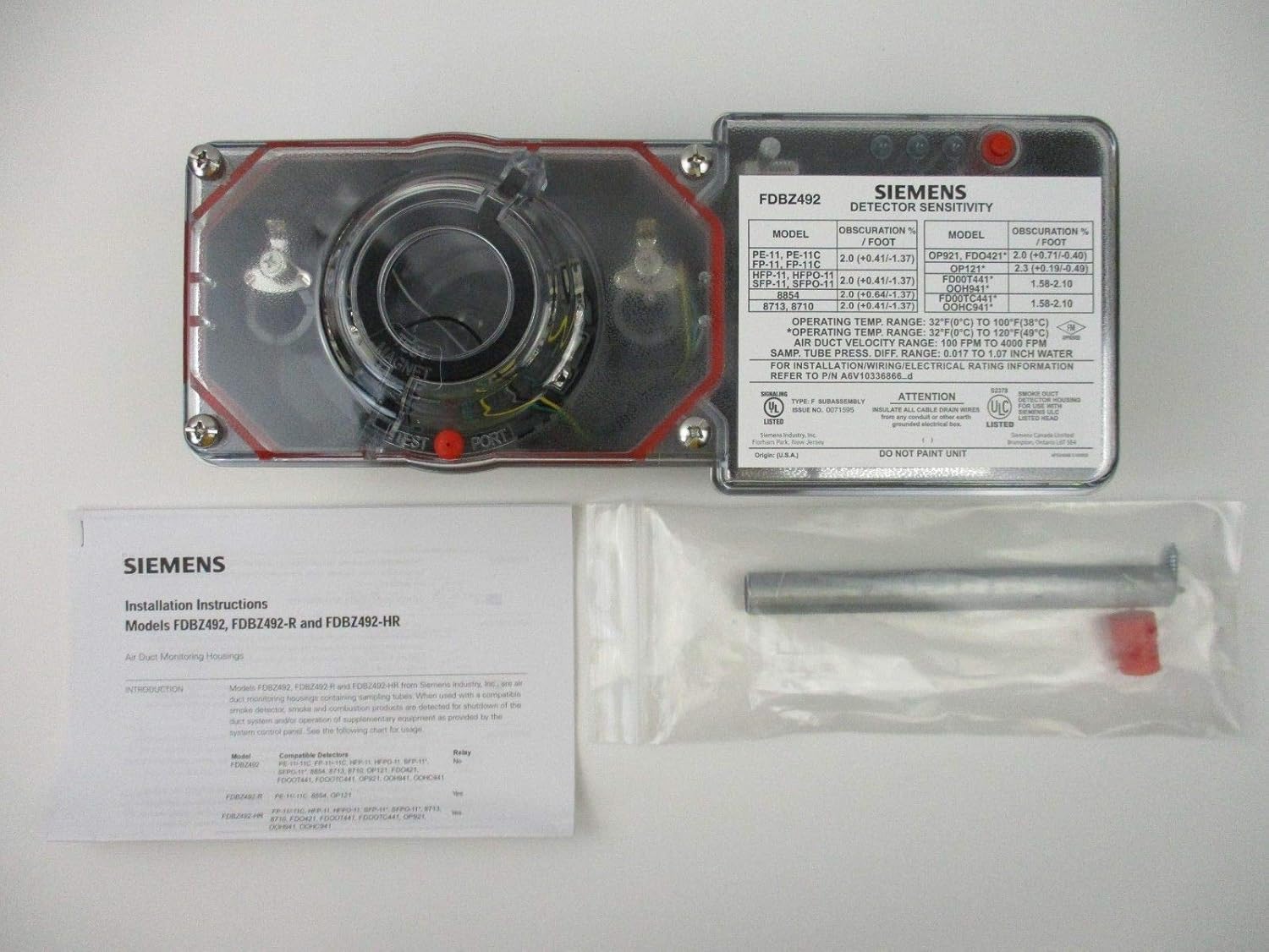 Siemens Fdbz492 2 Wire Duct Housing Without Relay Amazon Ca