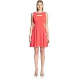green emerald velvet dress Sandra Darren Women's Sleeveless Printed Fit and Flare Dress,  Orange/Fuchsia, 6 at Amazon Women's Clothing store
