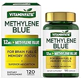 Methylene Blue Pharmaceutical Grade Supplement, 120 Capsules (60-Day Supply) | USP Grade for Enhanced Absorption, Supports Cognitive Function, Memory, Focus, Energy & Brain Health