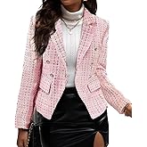 Mina Self 2026 Plaid Tweed Blazer Jackets - Double Breasted Slim Trendy Casual Outfits with Pockets