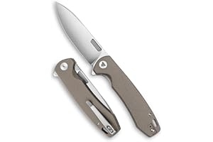 TRIVISA Folding Pocket Knife for Men,3.74in Sandvik 14C28N Blade and Liner Lock Micarta Handle with Reversible Deep Carry Clip,Outdoor Camping Hunting EDC Knives，Columba-04GC