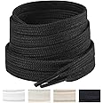 Handshop 2 Pairs Flat Athletic Shoelaces 5/16" in 40"-63" Wide Sneaker Replacement Shoe Laces