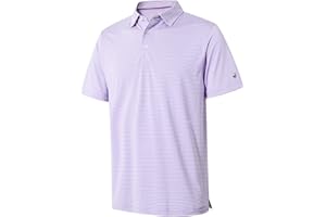 MICHEL ROUEN Mens Golf Shirt Moisture Wicking Dry Fit Performance Sport Short Sleeve Striped Golf Polo Shirts for Men