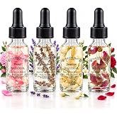 Rose Jasmine Peony Lavender Multi Use Body Oil - Rose Essential Oils for Face, Body, Nails &amp; Massage - 4-Pack 30ml