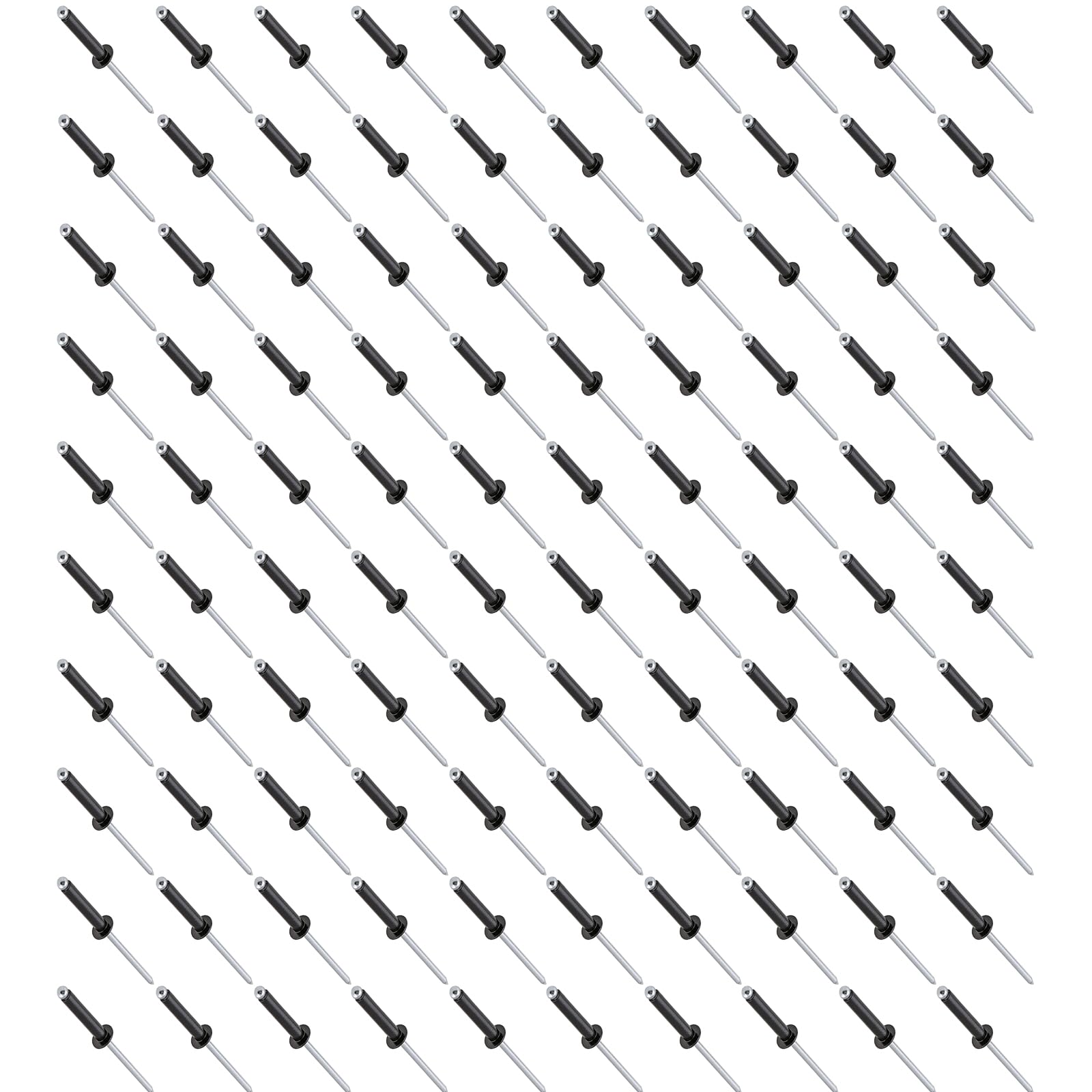 Leliafleury 100Pcs Flange Blind Rivets M4 x 12mm Aluminium Blinds Rivets Open End Rivet Pop Rivets for Metal Wood Plastic, Black