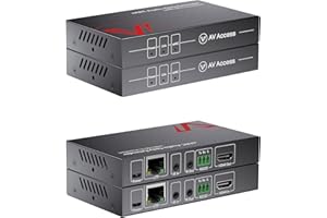 V AV ACCESS AV Access eARC & ARC Audio Extender Over Cat 5e/6/6a/7 Ethernet Cable Up to 100m/330ft, Audio Extender with 2-Way IR, RS232 & CEC, Ideal for Home Theater(eARC100)