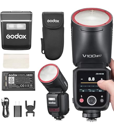Amazon.com : Godox V100F Flash V100-F Round Head Touch Screen