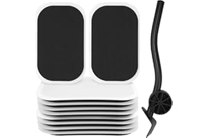 NITEGUY 8Pcs Reusable Large Furniture Movers Sliders,Furniture Sliders for Carpet - 7.1” x 4.3” Oval Moving Pads Protector for Heavy Duty Sofa Bed Table Desk,Quickly and Easily Move Any Item(1 Lifter Tool)