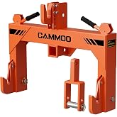 CAMMOO 3-Point Quick Hitch with 2" Receiver, Orange | Extra Versatile Adapter, Category 1 Adaptation, No Bushing Required, 3000LBS Lift Capacity