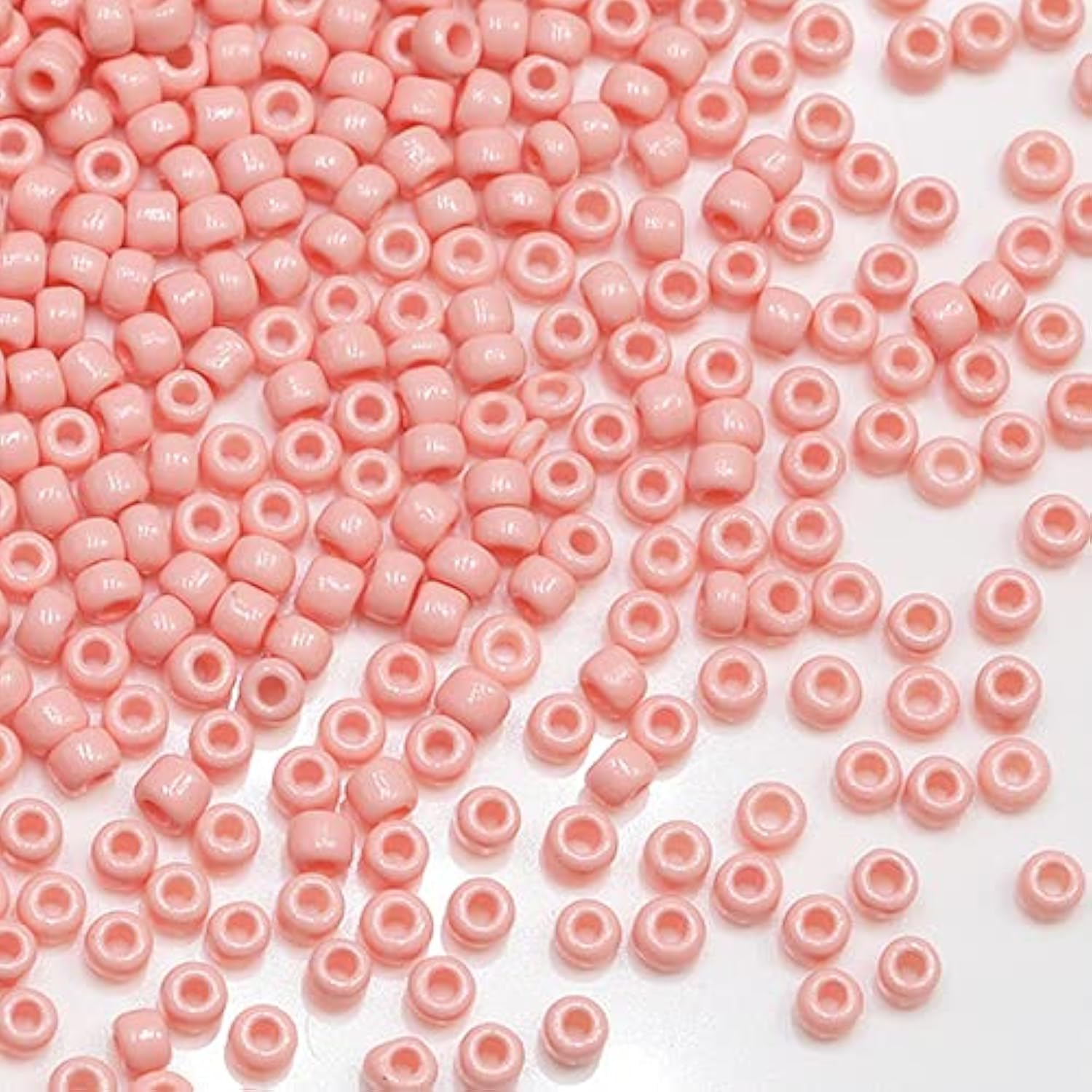 Tibaoffy Light Pink Beads Size 8/0 Crafts Glass Seed Beads 3mm for Jewelry Making (Total About 100g About 3600pcs)