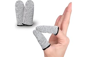 ELFZONE Finger Cots Cut Resistant Protector - Finger Covers for Cuts, Gloves Life Extender, Cut Resistant Finger Protectors for Kitchen, Work, Sculpture, Anti-Slip, Reusable (Gray, 6PK)
