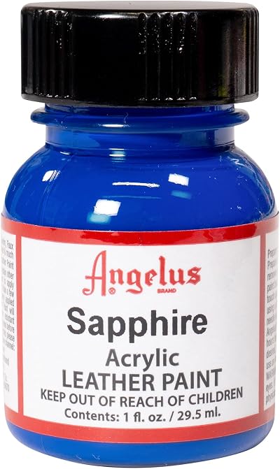 Angelus Leather Paint 1 oz Sapphire - Flexible Non-Toxic Water-Based