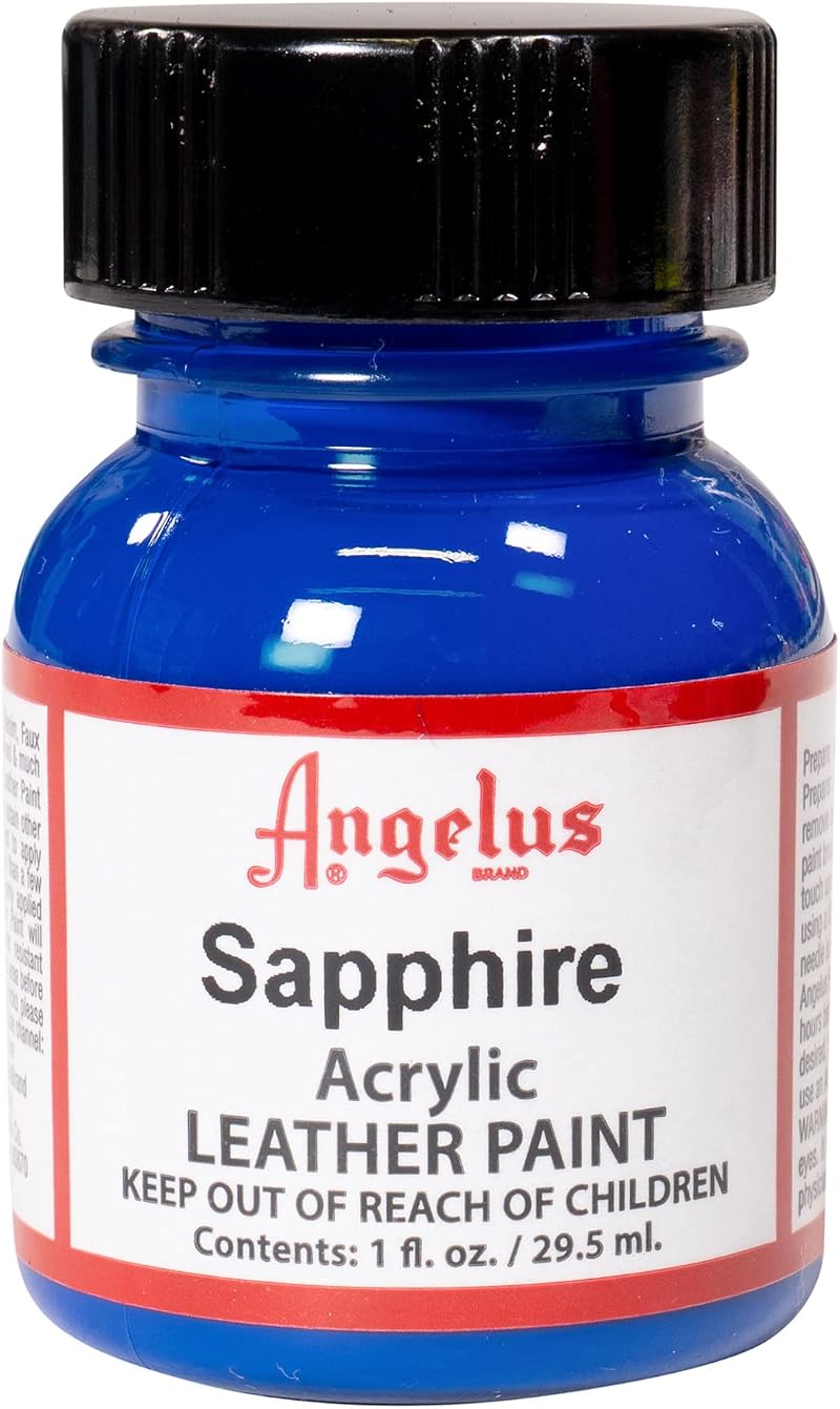 Angelus Leather Paint 1 oz Sapphire - Flexible Non-Toxic Water-Based