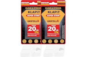 KLAPiT Super Strip GRIPZILLA Heavy-Duty Double-Sided Nano Mounting Tape Squares, No-Residue, Multipurpose, Instant use – Idea