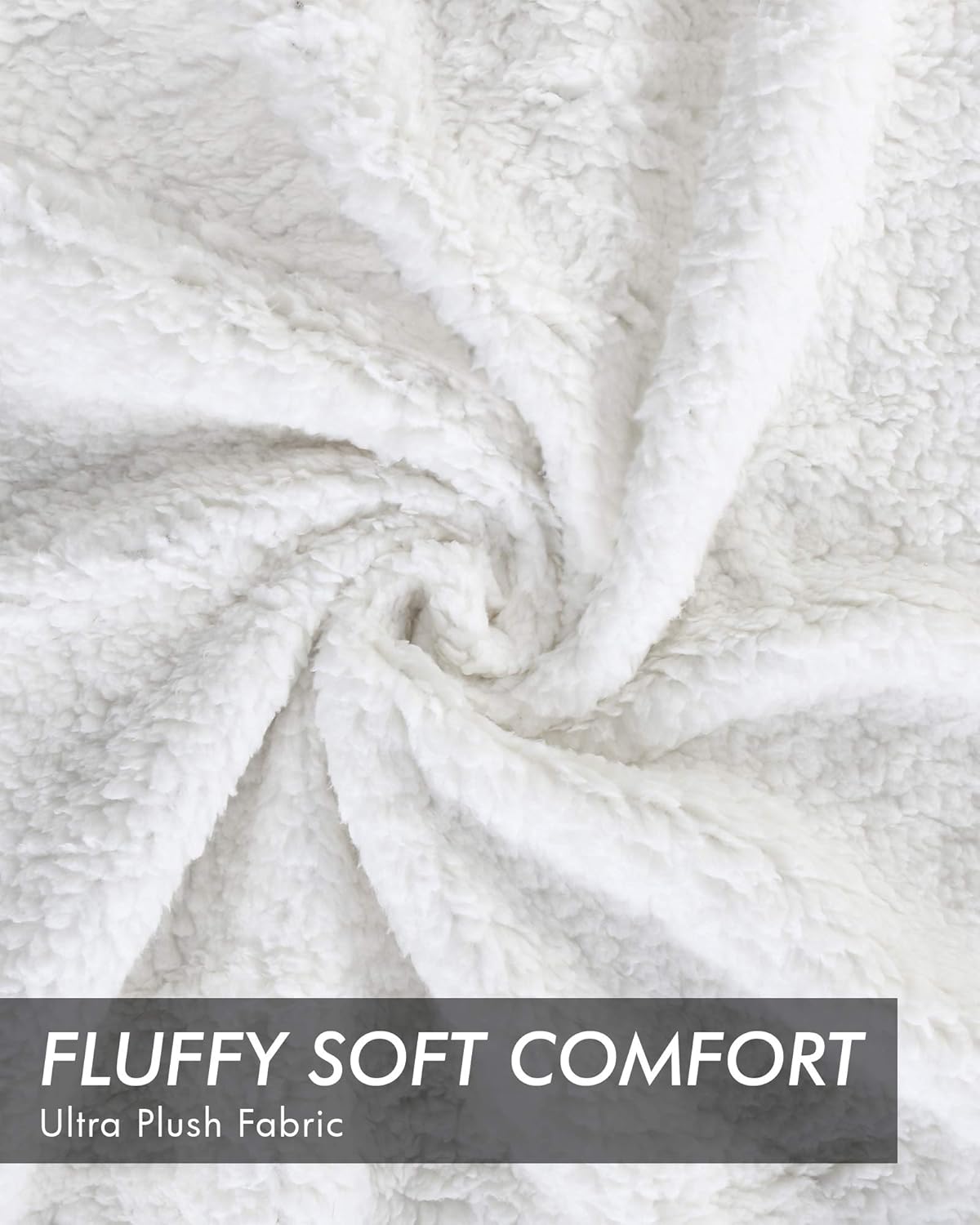 Utopia Bedding Sherpa Bed Blanket Throw Size Grey 480GSM Plush Blanket Fleece Reversible Blanket for Bed and Couch: Kitchen & Dining