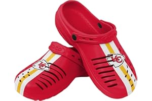FOCO Mens NFL Team Logo Team Stripe Garden Water Sandals Shoes Slipper Clogs with Strap