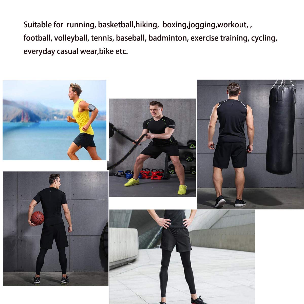 SS COLOR FISH Men Athletic Shorts with Pockets L Black