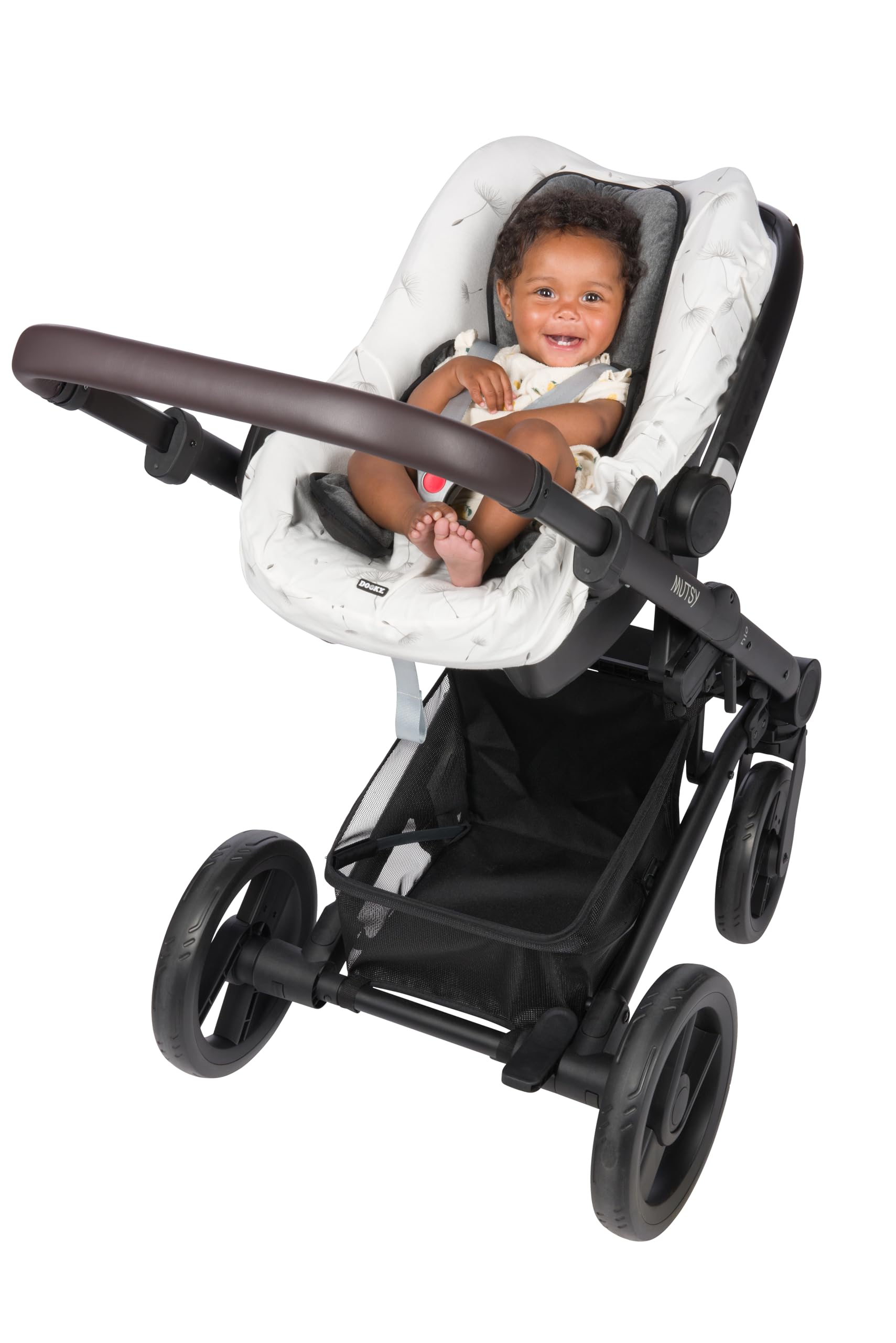 Dooky Full Body Support Pillow for Infants, Washable Velvety Soft Cushion, Use for Long Rides and in Car/Pram/Bassinet/Bouncer, Fits 3- and 5-Points Belts, Grey Melange