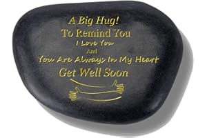KNOCUX Unique Stone Get Well Gifts for Women, Natural Engraved Rocks with Warm Hugs Pattern, Thinking of You Home Decor Gifts, Get Well Soon Gifts for Women After Surgery, Spiritual Encouragement Gift