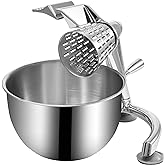 VEVOR Rotary Cheese Grater, Zinc Alloy Rotary Vegetable Mandoline, Manual Cheese Mandoline w/ 5 Stainless Steel Cutting Cones, Manual Vegetable Grater w/ 2.5L Bowl, Rotary Shredder w/Suction Base