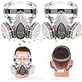 Aoebwpwi 2 Set Half/Full Face Gas Respirator Mask, Gas Masks with Activated Carbon Filter Against Gases,Dust,Organic Vapor