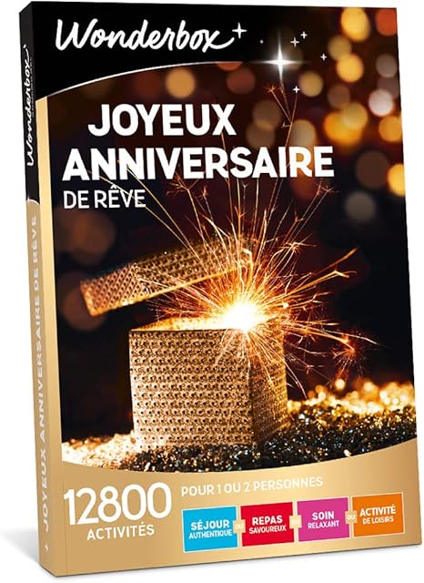 Wonderbox Coffret Cadeau Celebration Joyeux Anniversaire De Reve Sejours De Caractere Succulents Repas Soins Relaxants Et Activites De Loisirs Amazon Fr Sports Et Loisirs