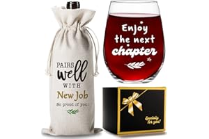 EILCOLY New Job Gifts Coworker Leaving Gifts Promotion Gifts Going Away Gifts for Resigned Colleague Boss Friends Superior Neighbor New Job Wine Bottle Gift Bag Set NS005