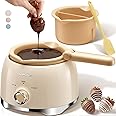 LUSHYUM Chocolate Melting Pot Candy Melts Melter with 2 Insert Pots and Spatula, 4 Cups Capacity Warmer Machine, Ideal Dippin