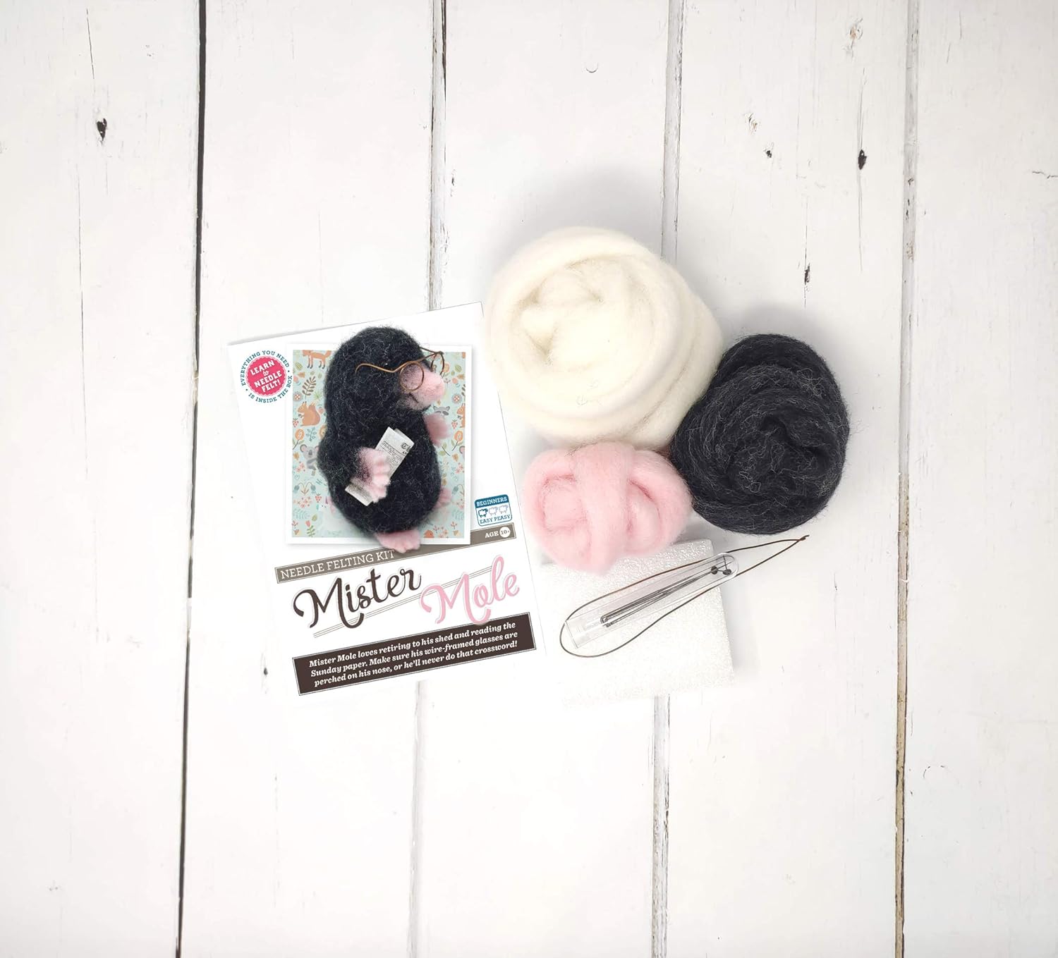 The Crafty Kit Company Mister Mole DIY Needle Felting Craft Kit for Beginners Kids and Adults - Made in The UK - Image 4