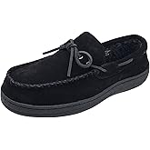 Clarks Men's Rudy Indoor Outdoor Faux Fur Slippers (Black 10 M)