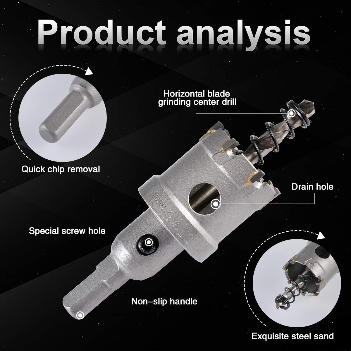 KATUR TCT Carbide Hole Saw Drill Bit 32mm, Tungsten Carbide Tipped Hole Cutter - Image 4