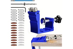 45Pcs Pocket Hole Jig Adjustable Punch Locator 15 Degree Angle Hole Drill Guide Kit High Precision Drill Punch Positioner for