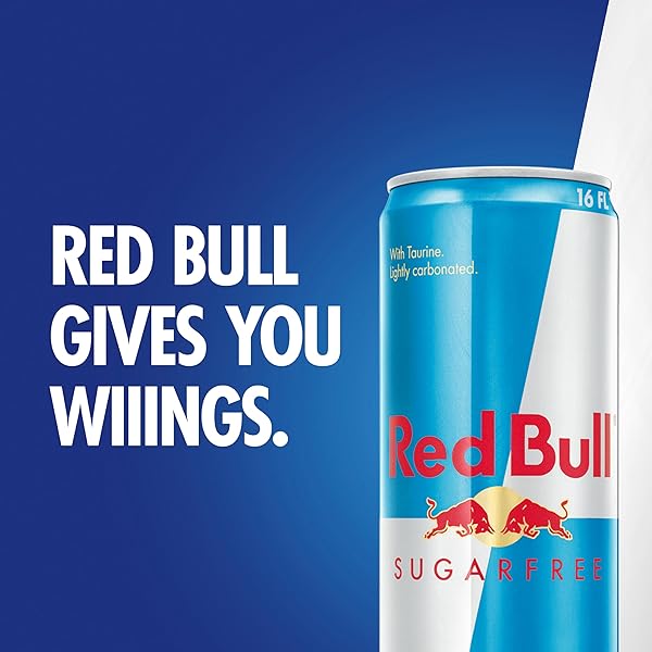RED BULL SUGAR FREE ENERGY DRINK WITH 151MG CAFFEINE PLUS TAURINE & B VITAMINS, 16 FL OZ, PACK OF 12 CANS
