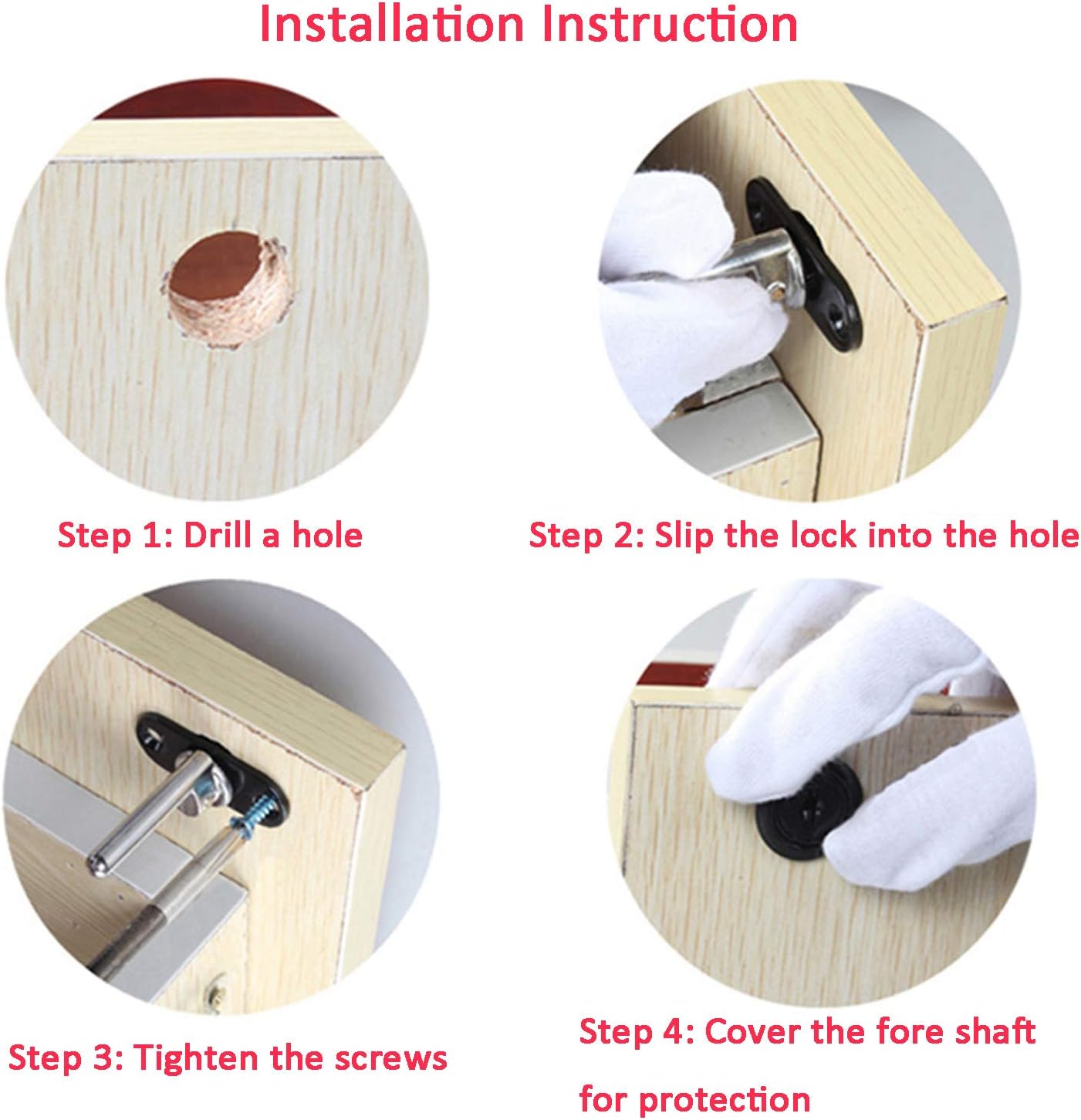 HOWDIA 2 Pcs Drawer Lock Cabinet Locks with Keys - Image 4