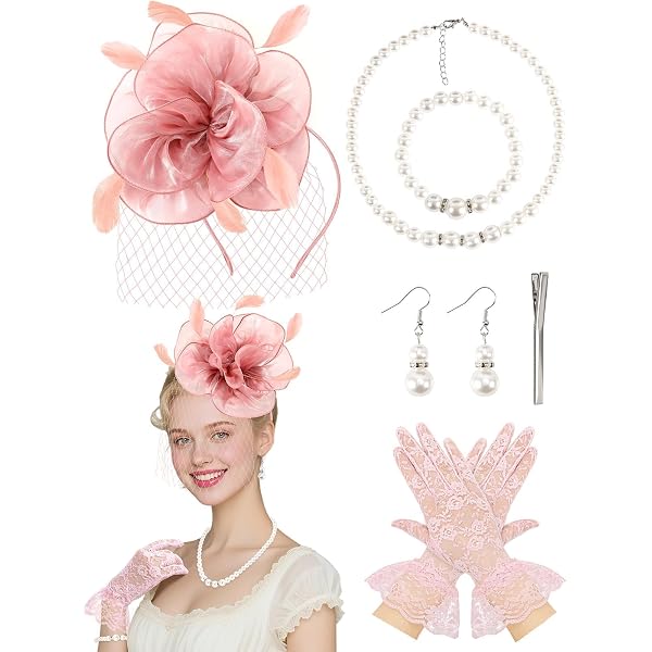 Bniksok 5-Pack Khaki Apricot Fascinator Hat for Women Tea  display picture 1