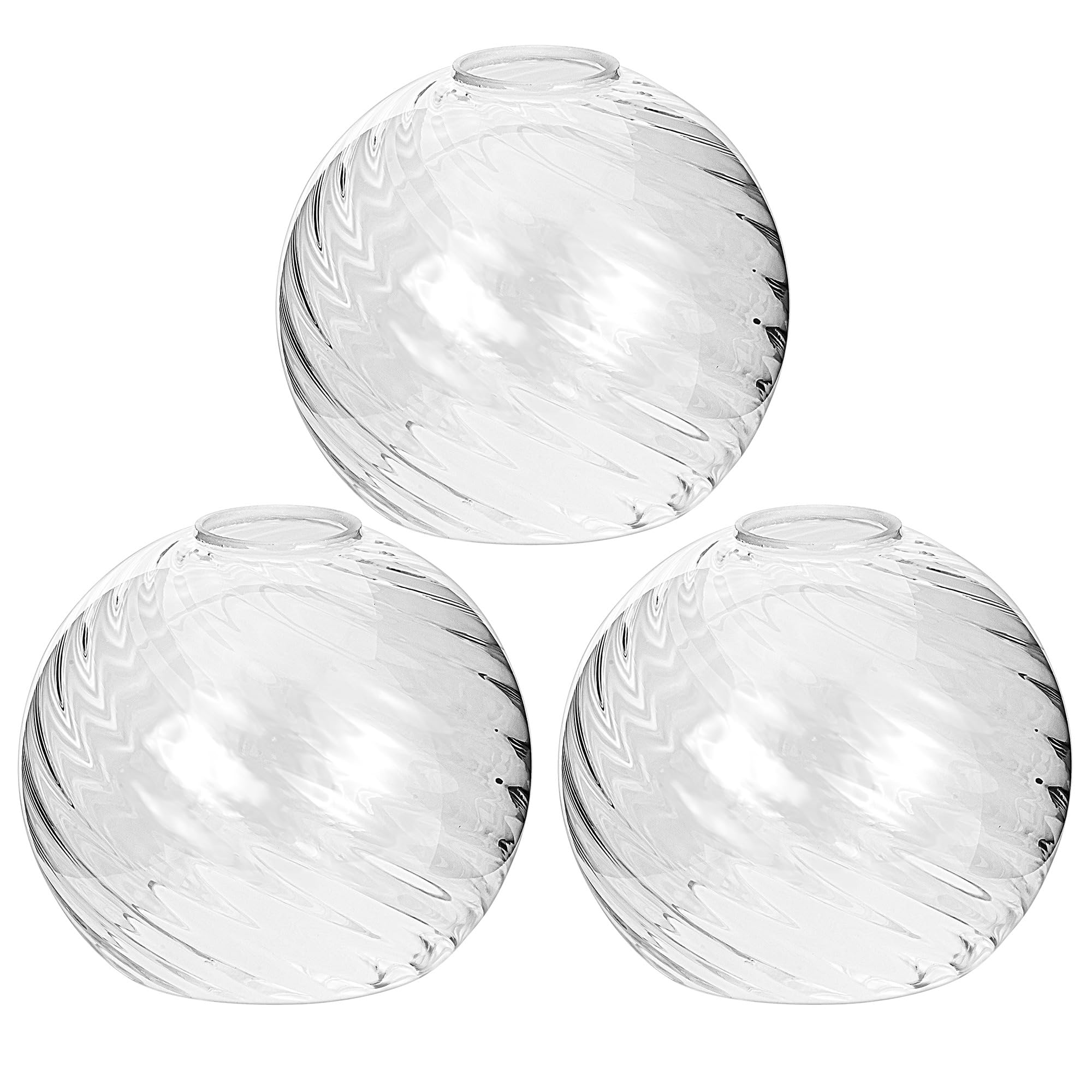 Photo 1 of Handblown Clear Hammered Glass Globe Shade– 1.65" Fitter Opening – Replacement Lamp Shade for Pendant Lights, Chandeliers, Wall Sconces, Vanity & Ceiling Fixtures (3 Pack)