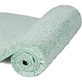 Walensee Bathroom Rug Non Slip Bath Mat (16 x 24, Aqua) Water Absorbent Soft Microfiber Shaggy Bathroom Mat Machine Washable Bath Rug Thick Plush Rugs for Shower
