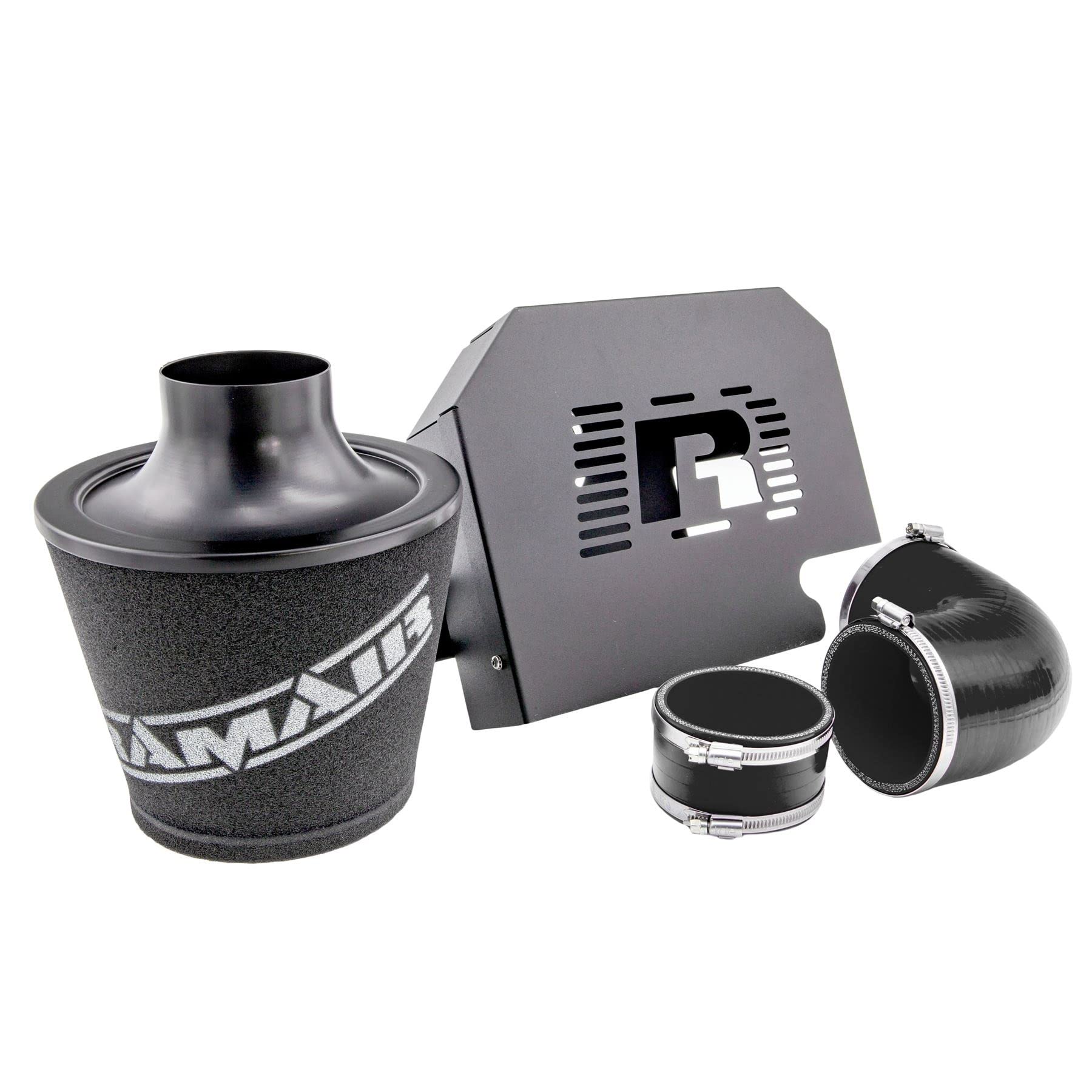 Ramair Filters SR-225-BK-ECU Induction Kit with ECU Publisher Holder and Silicone Hoses, Black