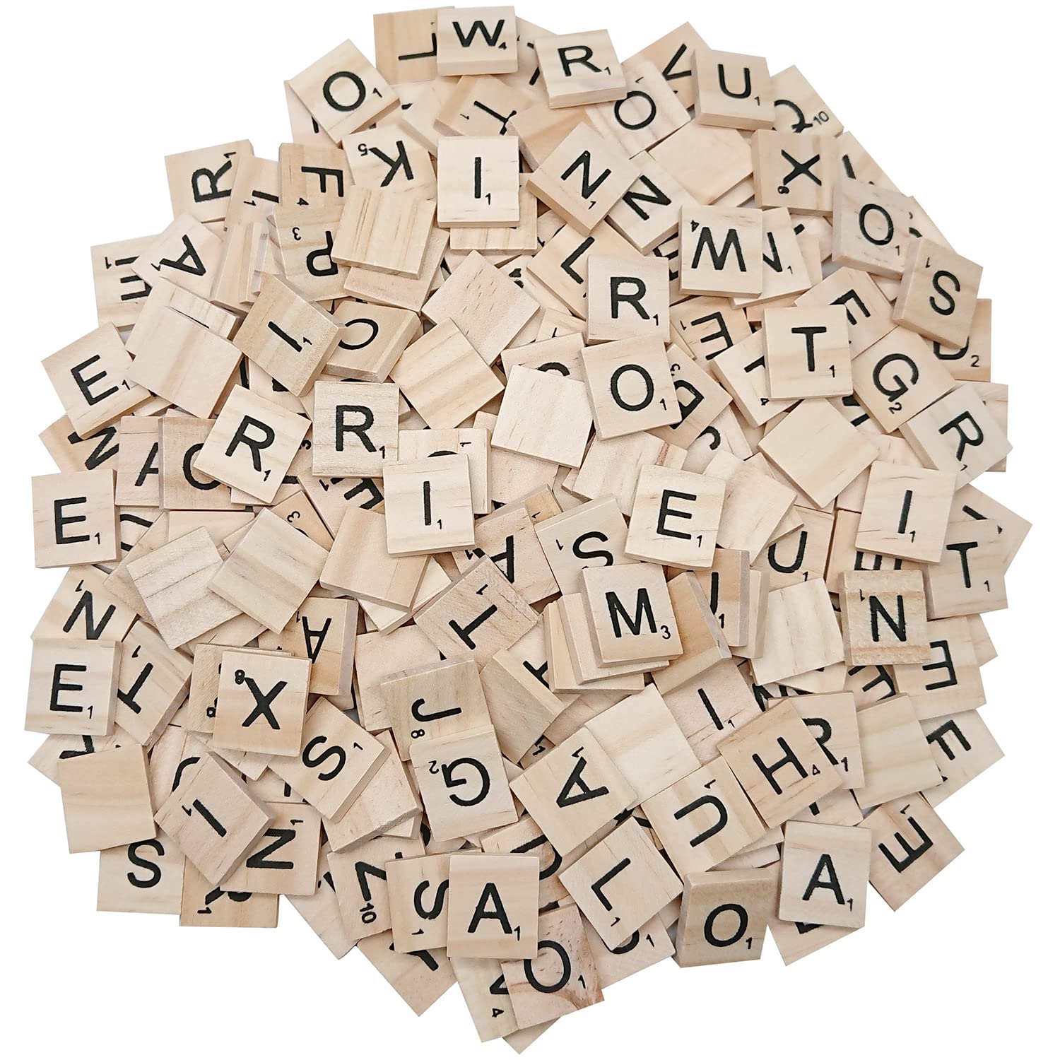 Photo 1 of 400 PCS Wood Scrabble Tiles DIY Wooden Scrabble Letters for Spelling Wood Tile Game