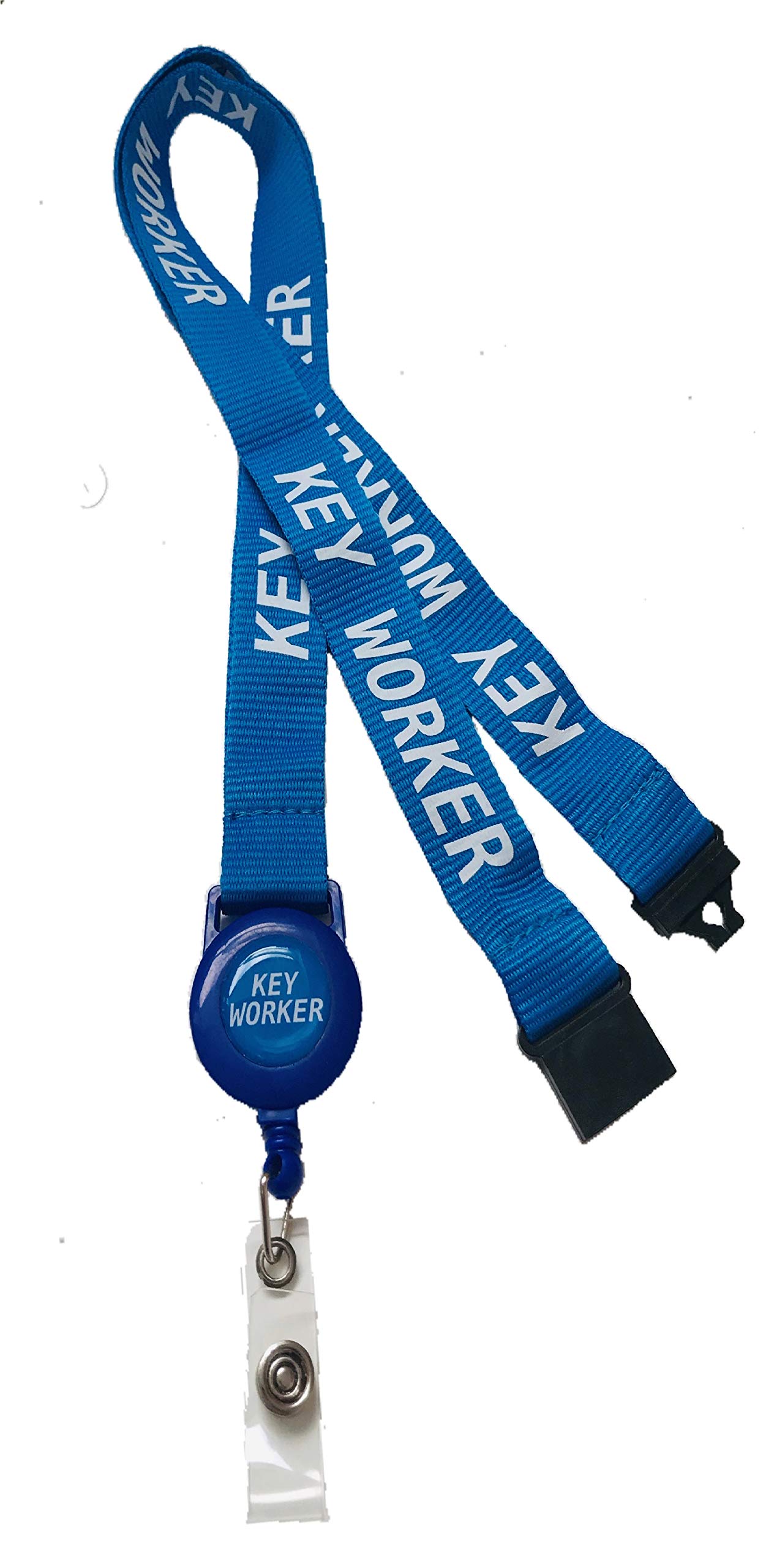 20mm Blue Retractable Badge Reel Key Worker Neck Lanyard