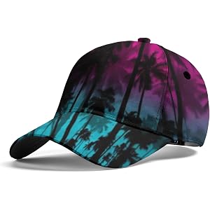 Lightweight Sweat Wicking All Over Print Baseball Cap Bold Graphic Sports Cap for Running, Gym