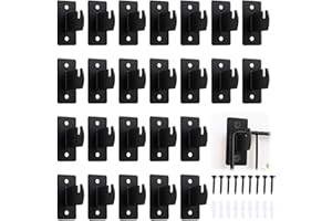 Alffun 24 Pcs Gridwall Mount Brackets Black, Wire Wall Grid Panel Display Hooks with Screws, Gridwall Accessories for Clothing Stores, Retail Displays, Home, Wall Organization