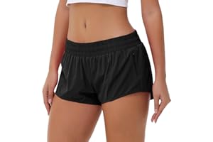 Aurefin Lightweight Athletic Shorts for Women, Quick Dry Running Shorts with Zip Pocket and Liner Womens Gym Workout Shorts