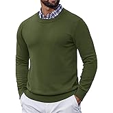 COOFANDY Mens Dress Sweater Crewneck Sweater Black Slim Fit Sweater Winter Sweaters